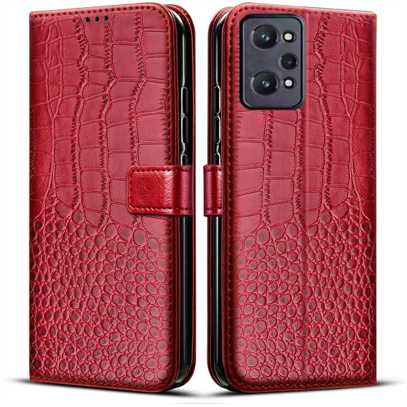 Realme Gt 6 - Funda de cuero con tapa magnética